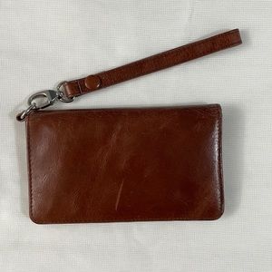 HOBO International Wristlet, Brown Leather